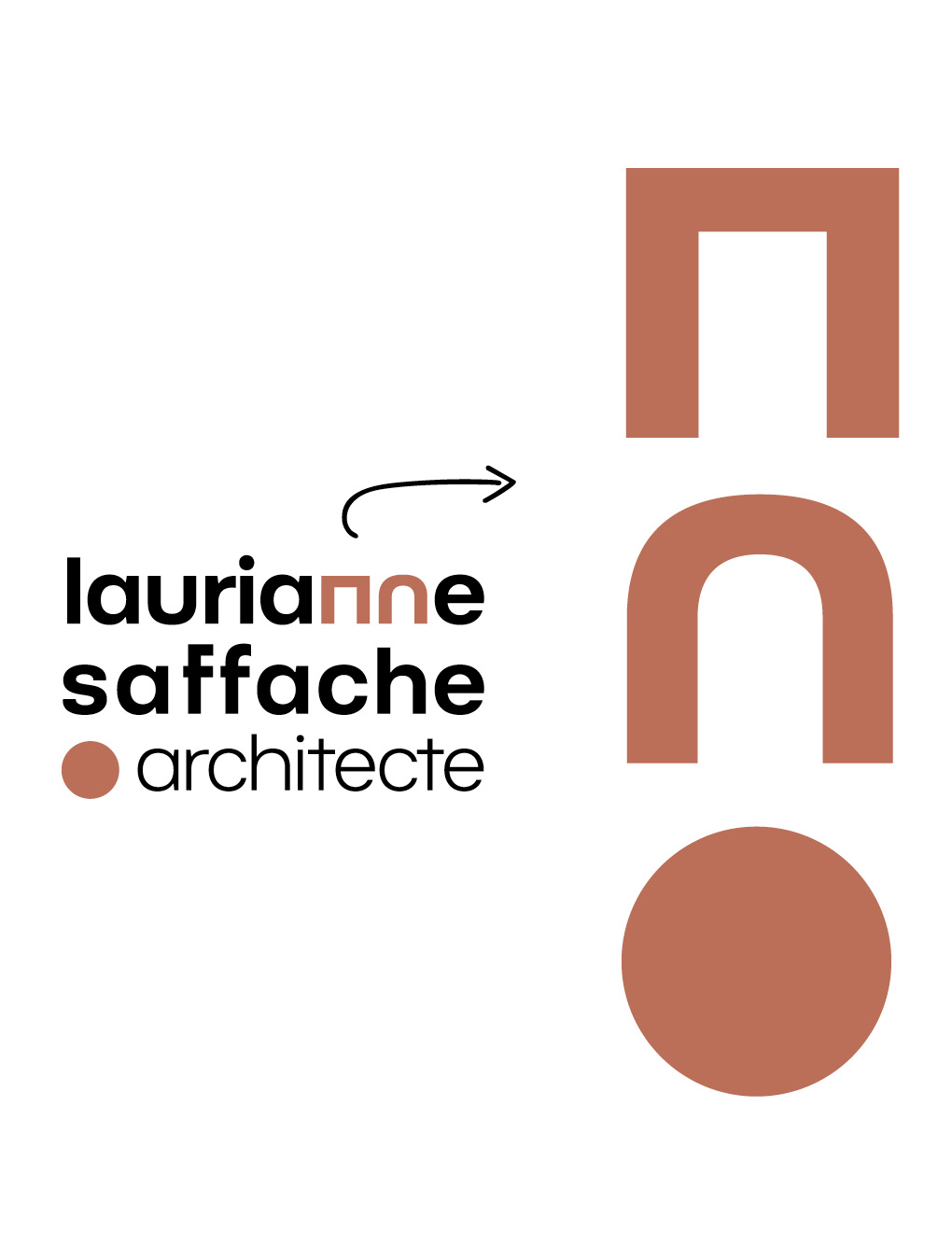Logo et jeux de symboles de l'identité visuelle de l'architecte Laurianne Saffache 