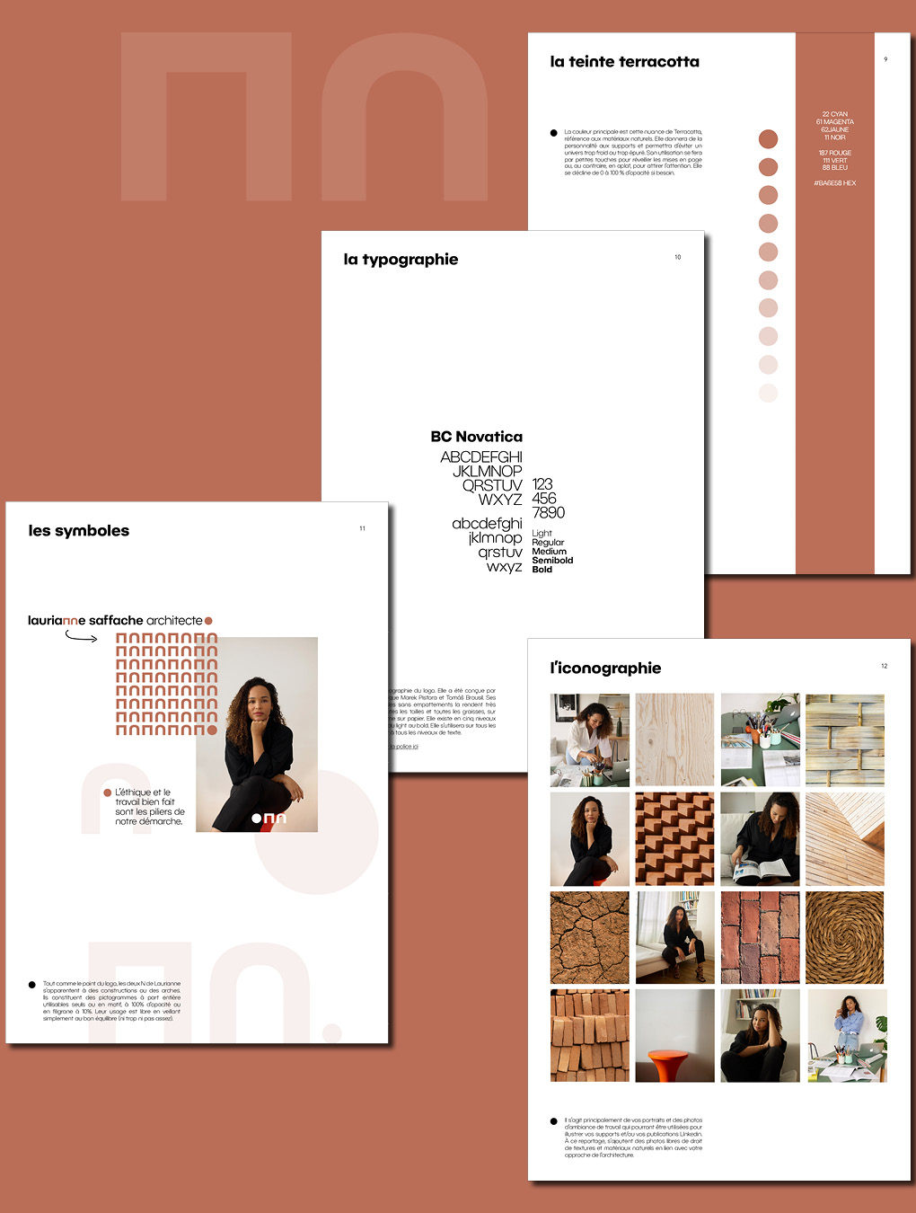 Extraits de la charte graphique  de l'architecte Laurianne Saffache 